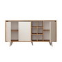 Hanah Home Consola Roble y Blanco, 140x86x40 cm, Tablero Partículas Melamina, Moderna - Novedad